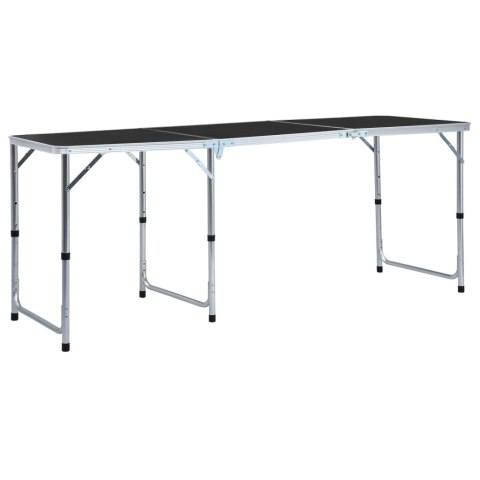 SKŁADANY STOLIK TURYSTYCZNY SZARY ALUMINIOWY 180X60CM
