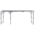 SKŁADANY STOLIK TURYSTYCZNY SZARY ALUMINIOWY 180X60CM
