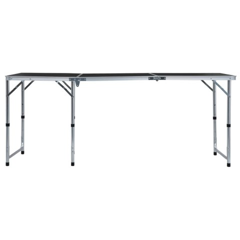SKŁADANY STOLIK TURYSTYCZNY SZARY ALUMINIOWY 180X60CM
