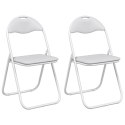 VidaXL Krzesło składane 2 pcs Biały i szary 48 x 43,5 x 81 cm