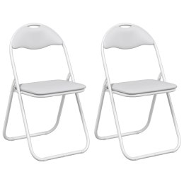 VidaXL Krzesło składane 2 pcs Biały i szary 48 x 43,5 x 81 cm