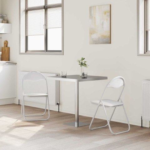 VidaXL Krzesło składane 2 pcs Biały i szary 48 x 43,5 x 81 cm