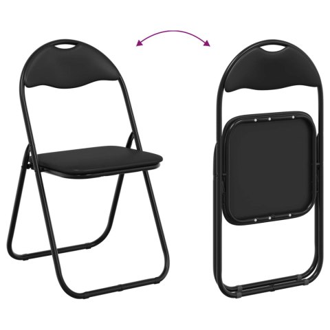 VidaXL Krzesło składane 2 pcs Czarny 48 x 43,5 x 81 cm