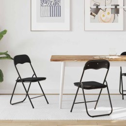 VidaXL Krzesło składane 2 pcs Czarny 48 x 44 x 78 cm Aksamit