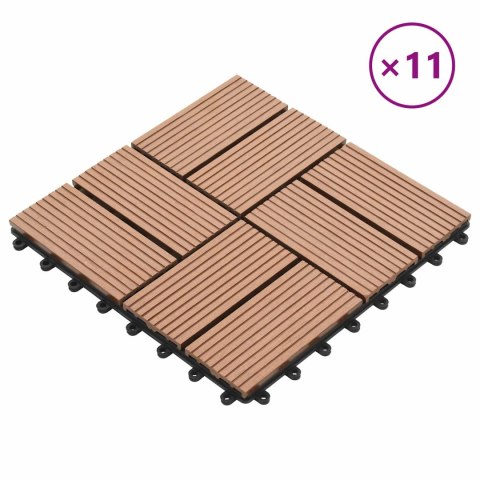 VidaXL Płytka Tarasowa 11 pcs Brązowy 30 x 30 cm