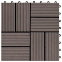 VidaXL Płytka Tarasowa 11 pcs Ciemny brąz 30 x 30 cm