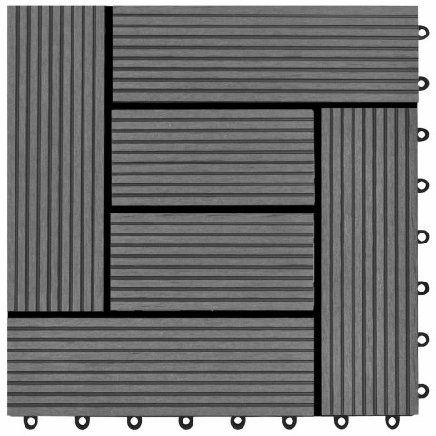 VidaXL Płytka Tarasowa 11 pcs Szary 30 x 30 cm