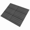 VidaXL Płytka kompozytowa 6 pcs Czarny 60 x 30 cm