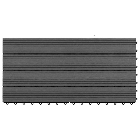 VidaXL Płytka kompozytowa 6 pcs Czarny 60 x 30 cm
