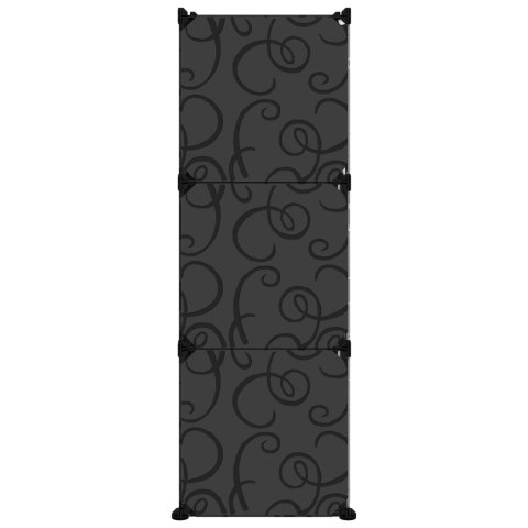 VidaXL Stojak na buty, czarny, 84,5x31x93,5 cm, PP