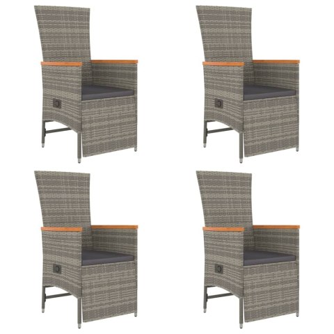 VidaXL 5-cz. zestaw mebli ogrodowych z poduszkami, szary, rattan PE
