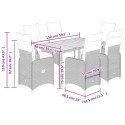 VidaXL 7-cz. zestaw mebli bistro z poduszkami, szary, polirattan