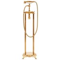 VidaXL Bateria wolnostojąca do wanny, stal nierdzewna, 99,5 cm, złota