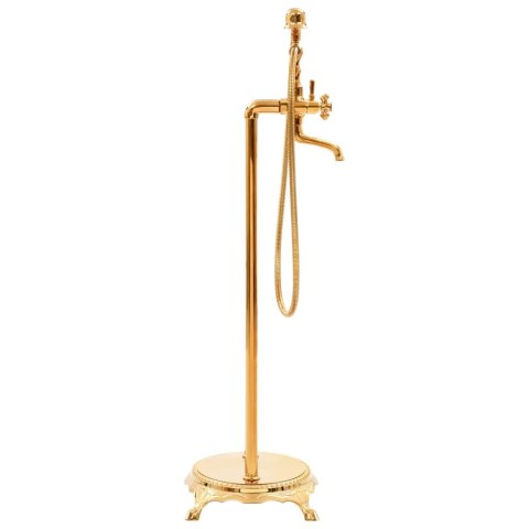 VidaXL Bateria wolnostojąca do wanny, stal nierdzewna, 99,5 cm, złota