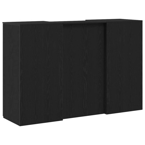 BIURKO RECEPCYJNE CZARNY DĄB 155X50X103,5CM DREWNO KLEJONE