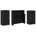 BIURKO RECEPCYJNE CZARNY DĄB 200X50X103,5CM DREWNO KLEJONE