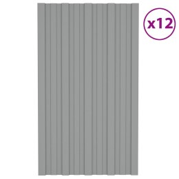 PANEL DACHOWY 12 SZT. SZARY 80X45CM STAL GALWANIZOWANA