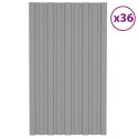 PANEL DACHOWY 36 SZT. SZARY 80X45CM STAL GALWANIZOWANA