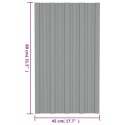 PANEL DACHOWY 36 SZT. SZARY 80X45CM STAL GALWANIZOWANA