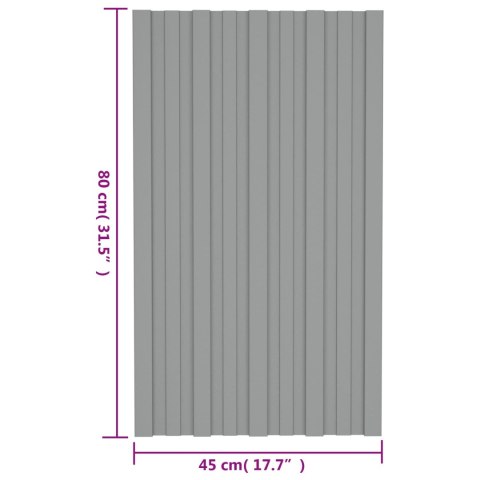 PANEL DACHOWY 36 SZT. SZARY 80X45CM STAL GALWANIZOWANA