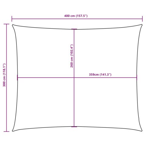 PROSTOKĄTNY ŻAGIEL OGRODOWY TKANINA OXFORD 3X4 M BEŻOWY