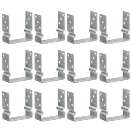 KOTWY DO SŁUPKÓW 12 SZT. SREBRNE 14X6X15CM STAL