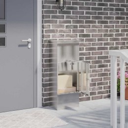 VidaXL Skrzynka na przesyłki z drzwiami Srebrny 44,5 x 29 x 110,5 cm