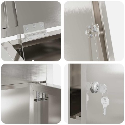 SKRZYNKA NA PACZKI STALOWA WOLNOSTOJĄCA 45X29X111 CM ZAMYKANA WRZUTOWA