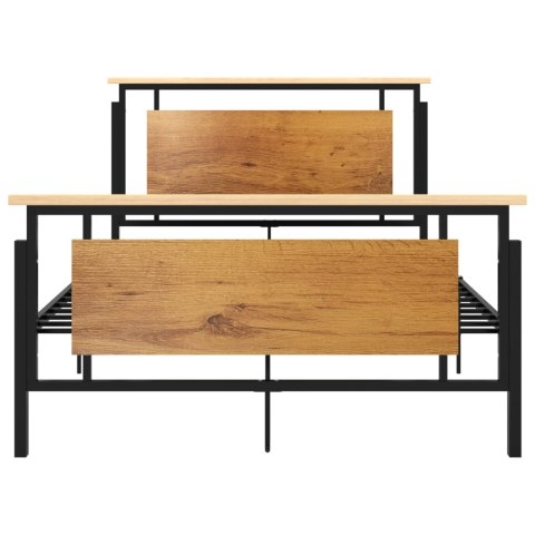 RAMA ŁÓŻKA DREWNO DĘBOWE I METAL 120X 200CM