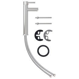 VidaXL Bateria łazienkowa z mieszaczem, srebrna, 12x30 cm