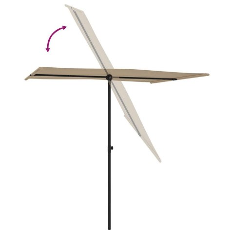 PARASOL OGRODOWY NA ALUMINIOWYM SŁUPKU 2X1,5M TAUPE