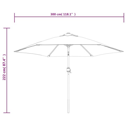 VidaXL Parasol ogrodowy na metalowym słupku, 300 cm, antracytowy