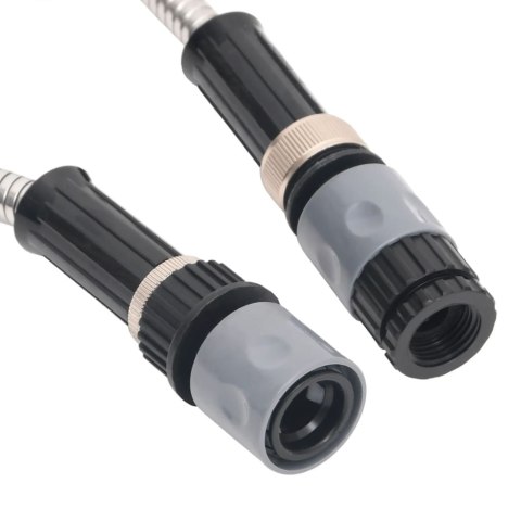 WĄŻ OGRODOWY Z DYSZĄ ZRASZAJĄCĄ SREBRNY 0,6" 7,5M STAL