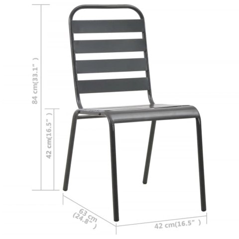 VidaXL 5-częściowy zestaw mebli ogrodowych, stal, ciemnoszary