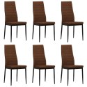 VidaXL Krzesła stołowe, 6 szt., brązowe, tapicerowane tkaniną