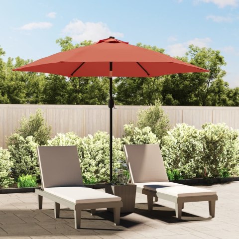 PARASOL OGRODOWY NA METALOWYM SŁUPKU TERAKOTOWY 300CM
