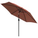 PARASOL OGRODOWY NA METALOWYM SŁUPKU TERAKOTOWY 300CM