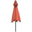 PARASOL OGRODOWY NA METALOWYM SŁUPKU TERAKOTOWY 300CM