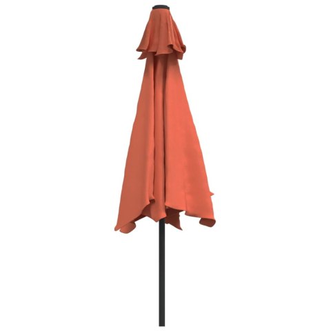PARASOL OGRODOWY NA METALOWYM SŁUPKU TERAKOTOWY 300CM