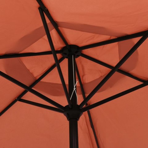 PARASOL OGRODOWY NA METALOWYM SŁUPKU TERAKOTOWY 300CM