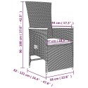 VidaXL 7-cz. zestaw mebli ogrodowych z poduszkami, szary, rattan PE