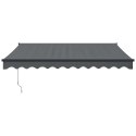 ZWIJANA MARKIZA ANTRACYTOWA 3,5X2,5 M TKANINA I ALUMINIUM