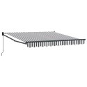 ZWIJANA MARKIZA ANTRACYTOWO-BIAŁA 3X2,5M TKANINA I ALUMINIUM