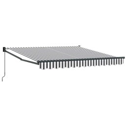 ZWIJANA MARKIZA ANTRACYTOWO-BIAŁA 3X2,5M TKANINA I ALUMINIUM