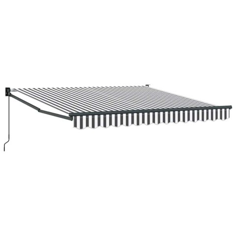 ZWIJANA MARKIZA ANTRACYTOWO-BIAŁA 3X2,5M TKANINA I ALUMINIUM