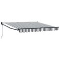 ZWIJANA MARKIZA ANTRACYTOWO-BIAŁA 3X2,5M TKANINA I ALUMINIUM