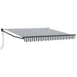 ZWIJANA MARKIZA ANTRACYTOWO-BIAŁA 3X2,5M TKANINA I ALUMINIUM