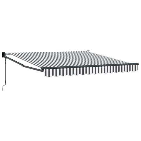 ZWIJANA MARKIZA ANTRACYTOWO-BIAŁA 3X2,5M TKANINA I ALUMINIUM