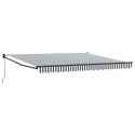 ZWIJANA MARKIZA ANTRACYTOWO-BIAŁA 4X3 M TKANINA I ALUMINIUM
