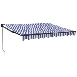 ZWIJANA MARKIZA NIEBIESKO-BIAŁA 3X2,5 M TKANINA I ALUMINIUM